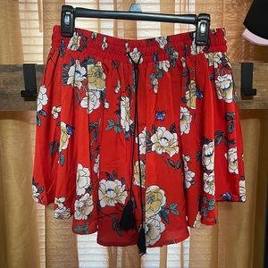 Size XL red floral shorts